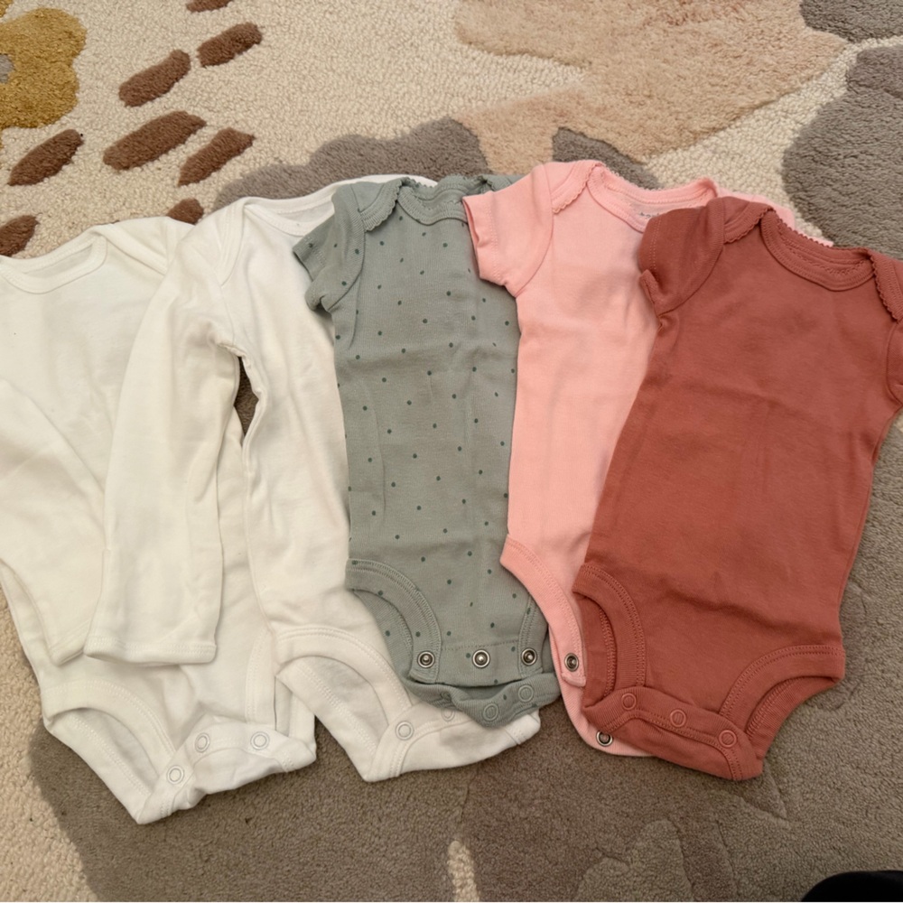 Carter's White Infant Bodysuit with Envelope Neck
